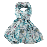 Load image into Gallery viewer, luscious scarves Scarf Blue Spring Floral Light Weight Scarf .
