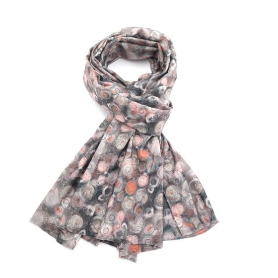 luscious scarves Scarf Brown and Peace Mix of Colours, Jumping Circles Scarf 24340