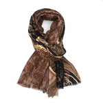 Load image into Gallery viewer, luscious scarves Scarf Brown Red Cuckoo Gold Flow Light Weight Scarf
