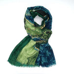 Load image into Gallery viewer, luscious scarves Scarf Green Red Cuckoo Gold Flow Light Weight Scarf
