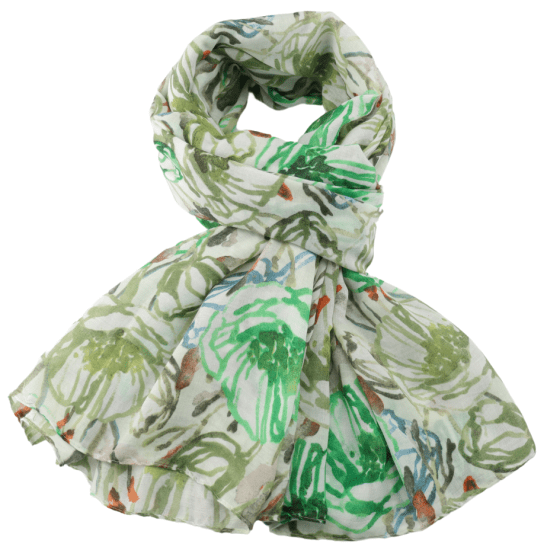 luscious scarves Scarf Green Spring Floral Light Weight Scarf .