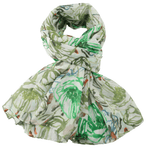 Load image into Gallery viewer, luscious scarves Scarf Green Spring Floral Light Weight Scarf .
