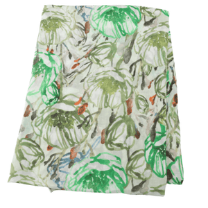 luscious scarves Scarf Green Spring Floral Light Weight Scarf .