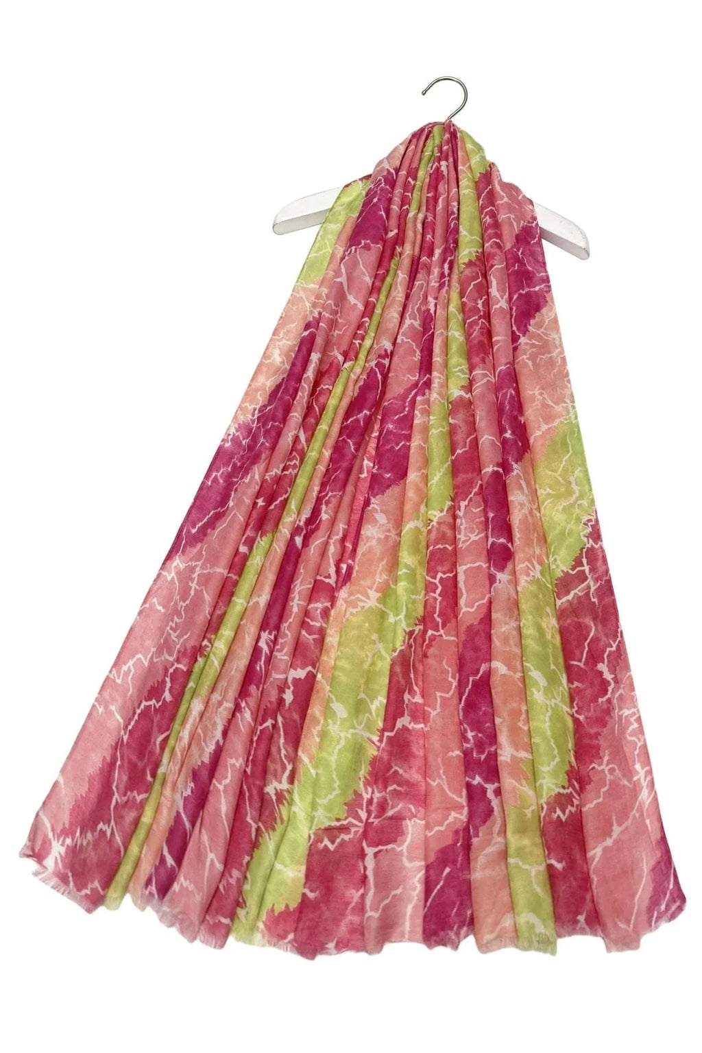 luscious scarves scarf Ladies Abstract Summer Stripes Light Weight Scarf, Coral, Lime and Red