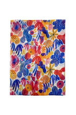 Load image into Gallery viewer, luscious scarves scarf Ladies Bright Floral and Cactus Print Light Weight Scarf Yellow, Blue and Red.

