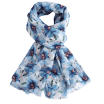 Load image into Gallery viewer, luscious scarves Scarf Light Weight floral Pattern Scarf Blue Mix

