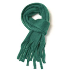 Load image into Gallery viewer, luscious scarves Scarf Miss Sparrow Brushed Plain Chunky Knit Scarf Dark Green
