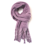 Load image into Gallery viewer, luscious scarves Scarf Miss Sparrow Brushed Plain Chunky Knit Scarf Mauve Purple

