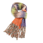 Load image into Gallery viewer, luscious scarves Scarf Miss Sparrow Heather Stripes Chunky Knit Scarf Purple

