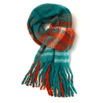 Load image into Gallery viewer, luscious scarves Scarf Miss Sparrow Jess Tartan Chunky Knit Scarf Teal and Red
