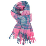 Load image into Gallery viewer, luscious scarves Scarf Miss Sparrow Nora Tartan Chunky Knit Scarf Pink
