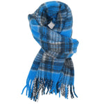 Load image into Gallery viewer, luscious scarves Scarf Miss Sparrow Nora Tartan Chunky Knit Scarf Royal Blue
