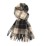 Load image into Gallery viewer, luscious scarves Scarf Miss Sparrow Zoe Tartan Chunky Scarf Cream and Black
