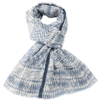 Load image into Gallery viewer, luscious scarves Scarves Blue and White Abstract Design Scarf, Light Weight .
