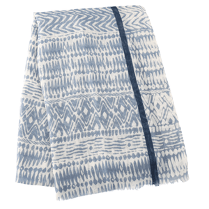 luscious scarves Scarves Blue and White Abstract Design Scarf, Light Weight .