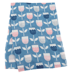 Load image into Gallery viewer, luscious scarves Scarves Ladies Bold Tulip Flowers Scarf, Denim Blue and Pink
