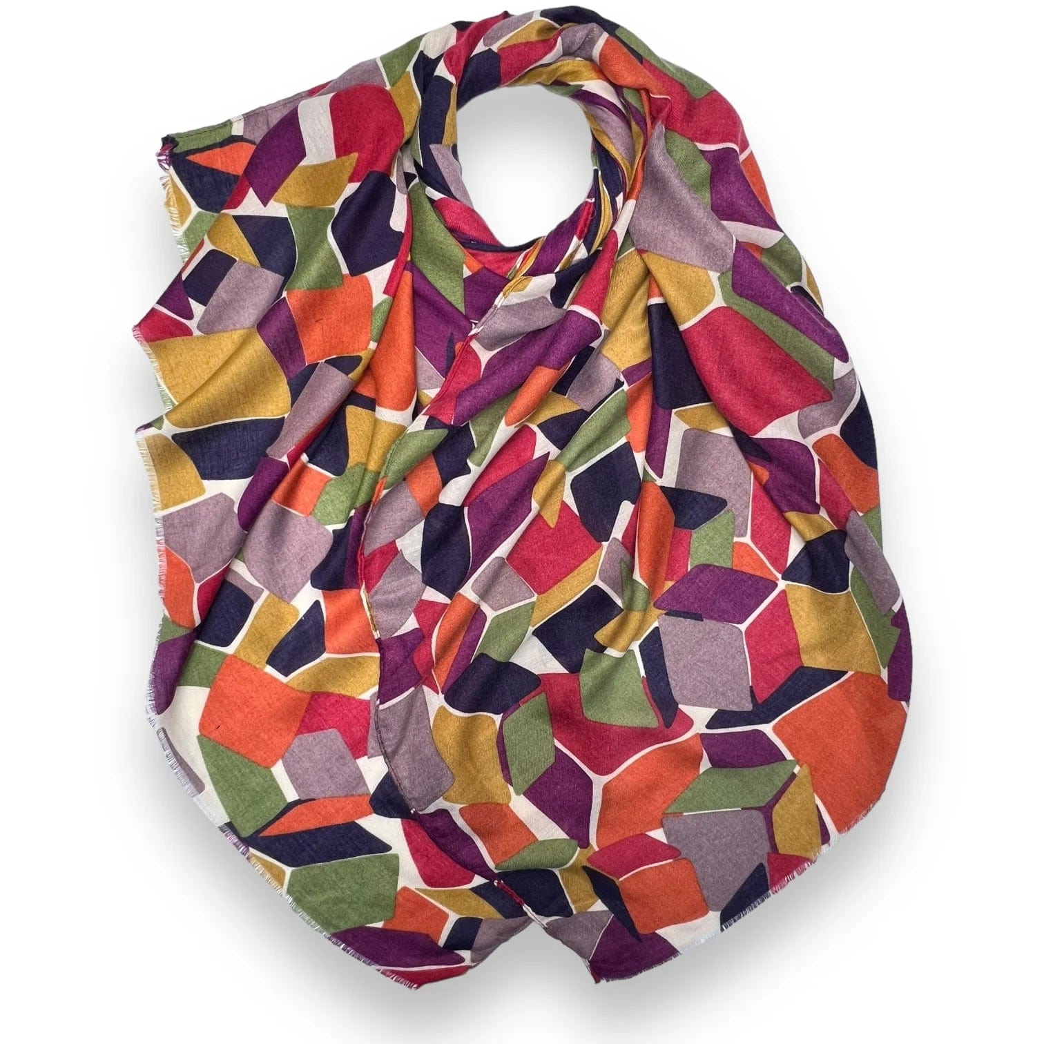 luscious scarves Scarves Ladies Boxes Print Design Scarf , Medium Weight . Multi Coloured