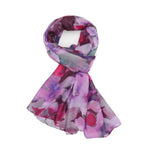 Load image into Gallery viewer, luscious scarves Scarves Ladies Water coloured Floral Shapes Scarf, Purple, Lilac and Hot Pink.
