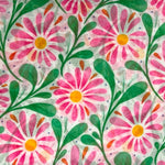 Load image into Gallery viewer, luscious scarves Scarves Pink and Green Daisy and Leaves Print Scarf, Light Weight
