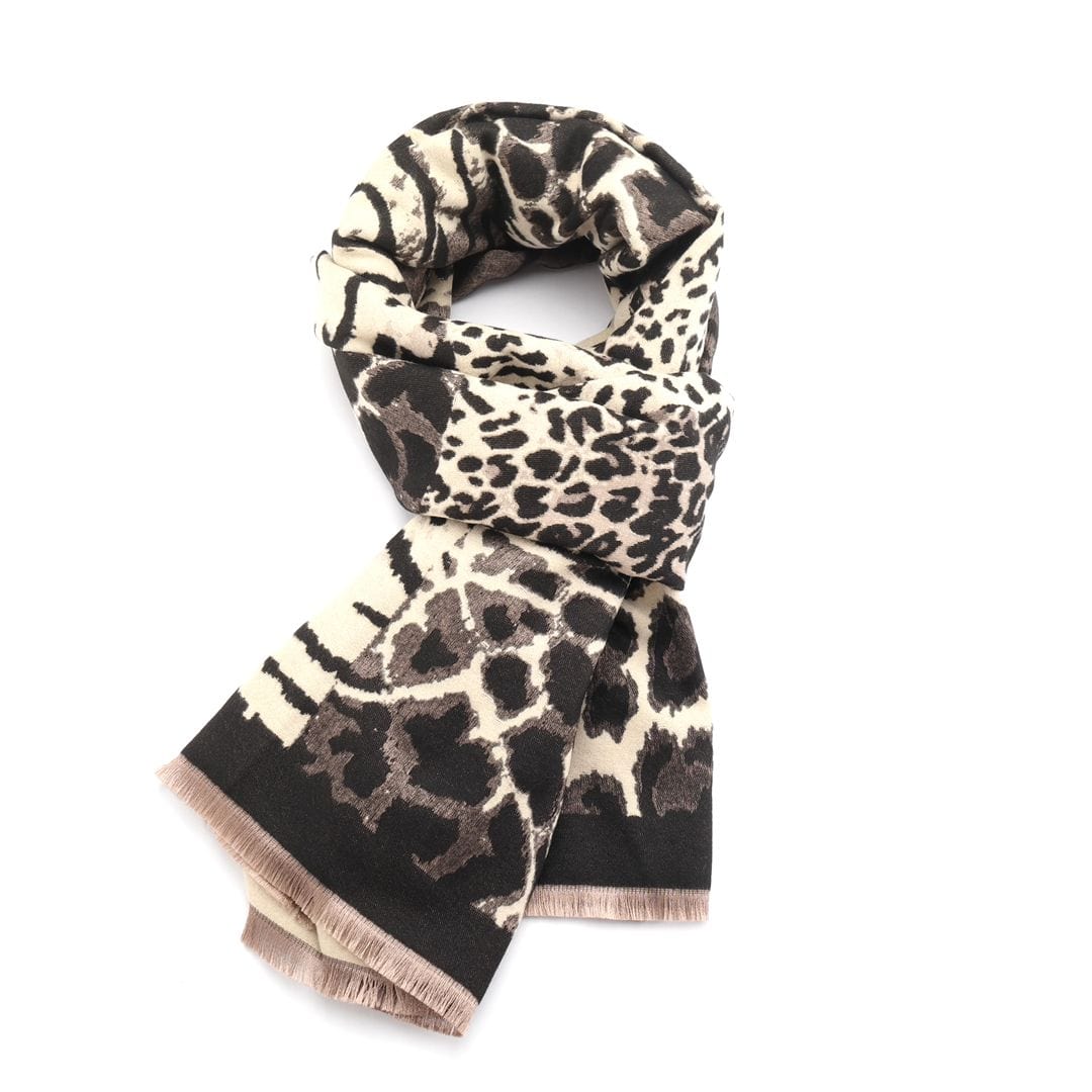 luscious scarves Scarves & Shawls Black Red Cuckoo Animal Prints Winter Scarf / Wrap,