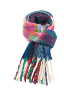 Load image into Gallery viewer, luscious scarves Scarves &amp; Shawls Blue, Pink and Green Tartan Chunky Knit Scarf
