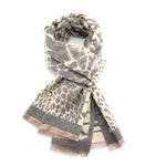 Load image into Gallery viewer, luscious scarves Scarves &amp; Shawls Grey Red Cuckoo Animal Prints Winter Scarf / Wrap,
