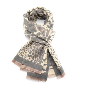 luscious scarves Scarves & Shawls Grey Red Cuckoo Animal Prints Winter Scarf / Wrap,