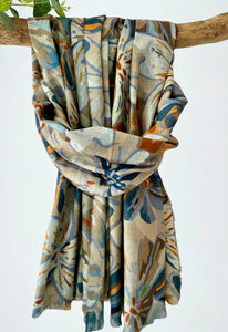 luscious scarves Scarves & Shawls Ladies Beige Medium Weight Floral Scarf