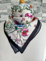 Load image into Gallery viewer, luscious scarves Scarves &amp; Shawls Ladies Butterfly and Floral Square Neck Scarf, Multi Coloured
