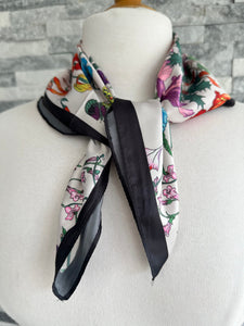 luscious scarves Scarves & Shawls Ladies Butterfly and Floral Square Neck Scarf, Multi Coloured