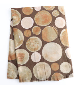 luscious scarves Scarves & Shawls Medium Weight Scarf Brown and Beige Bubbles Scarf.