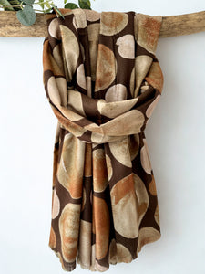 luscious scarves Scarves & Shawls Medium Weight Scarf Brown and Beige Bubbles Scarf.