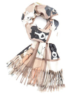 Load image into Gallery viewer, luscious scarves Scarves &amp; Shawls Red Cuckoo, Cute Dogs Scarf, Beige .
