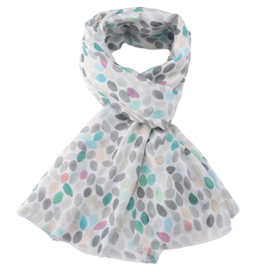 luscious scarves Scarves & Shawls Red Cuckoo Ladies Pastel Coloured Light Weight Raindrops Scarf