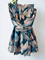 Load image into Gallery viewer, luscious scarves Scarves &amp; Shawls Red Cuckoo Large Leaves Medium Weight Scarf.
