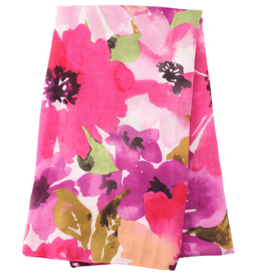 luscious scarves Scarves Vibrant Pink Summer Blossom Scarf