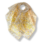 Load image into Gallery viewer, luscious scarves Scarves Vibrant Yellow and Beige Mosaic Print Scarf, Light Weight .
