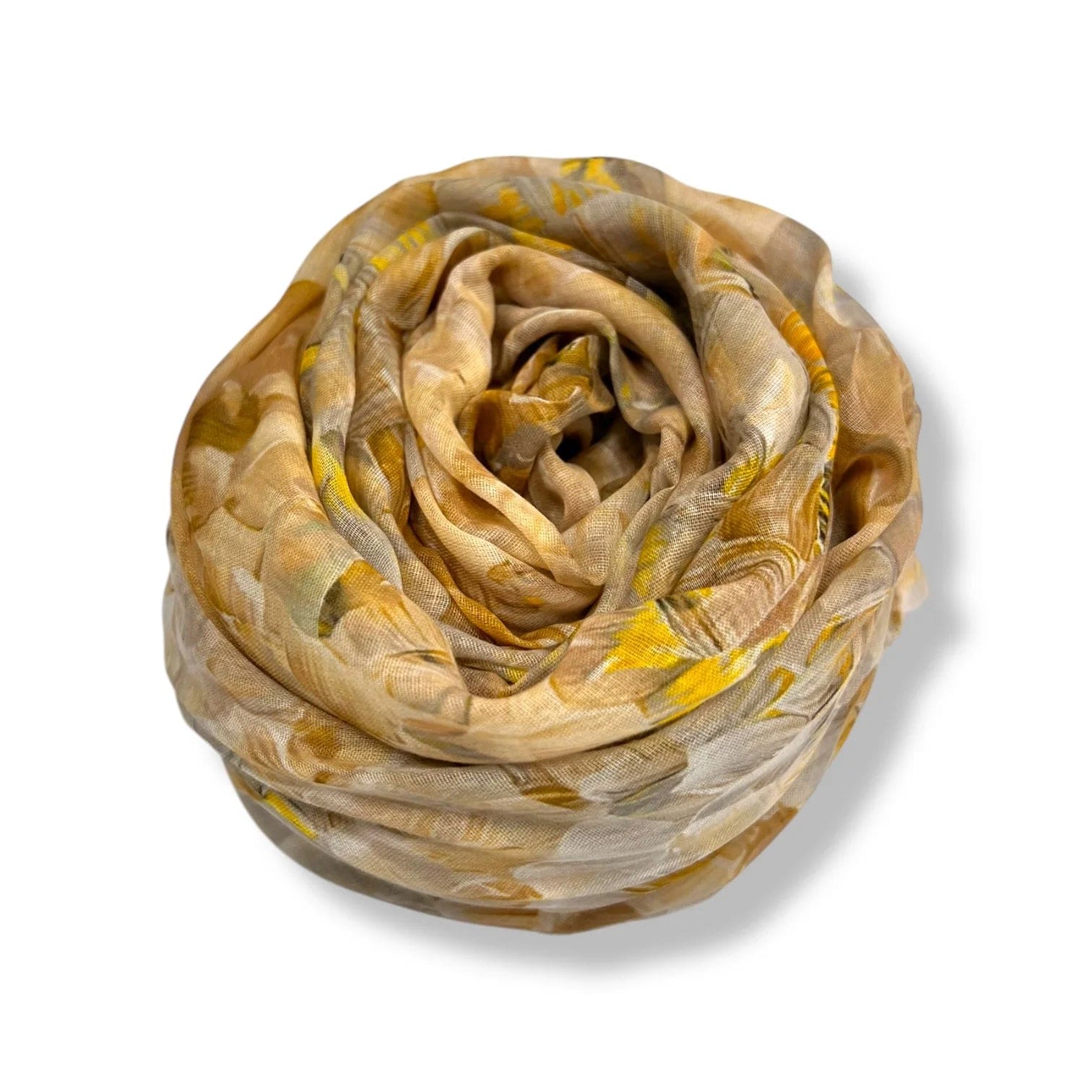 luscious scarves Scarves Vibrant Yellow and Beige Mosaic Print Scarf, Light Weight .