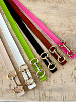 Load image into Gallery viewer, luscious scarves Slim Italian Leather Belt With Gold Buckle .

