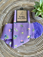 Load image into Gallery viewer, luscious scarves Socks Ladies Floral Soft Cotton Welly Socks , Funky Novelty Designs
