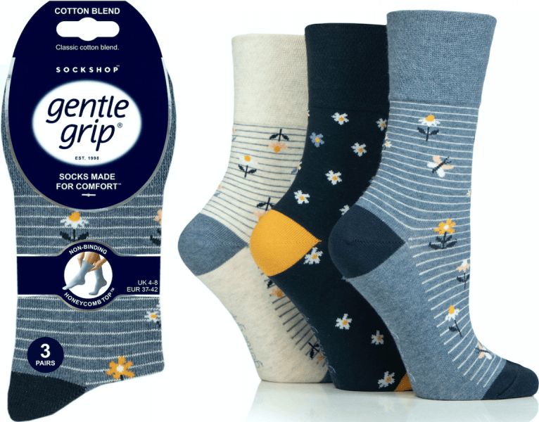 luscious scarves Socks Ladies Gentle Grip Non Binding Honey Comb Loose Top Socks UK 4-8 by Sock Shop