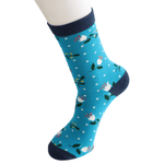 Load image into Gallery viewer, luscious scarves socks Ladies Miss Sparrow Bamboo Socks Buds &amp; Berries Design Bright Blue
