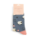 Load image into Gallery viewer, luscious scarves Socks Ladies Miss Sparrow Bamboo Socks Jumping Sheep Design Navy
