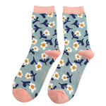 Load image into Gallery viewer, luscious scarves socks Ladies Miss Sparrow Bamboo Socks Lazy Daisy Design Duck Egg
