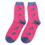 Load image into Gallery viewer, luscious scarves Socks Ladies Miss Sparrow Bamboo Socks Peacock  Design Hot Pink
