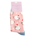 Load image into Gallery viewer, luscious scarves Socks Ladies Miss Sparrow Bamboo Socks Santa Sheep Design Duck Pink
