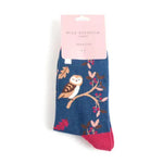 Load image into Gallery viewer, luscious scarves Socks Ladies Miss Sparrow Bamboo Socks Woodland Design Navy
