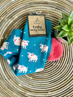 Load image into Gallery viewer, luscious scarves Socks Ladies Pigs Soft Cotton Welly Socks , Funky Novelty Designs
