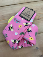 Load image into Gallery viewer, luscious scarves Socks Ladies Pink Bees Bartleby’s Soft Cotton Welly Socks , Funky Novelty Designs
