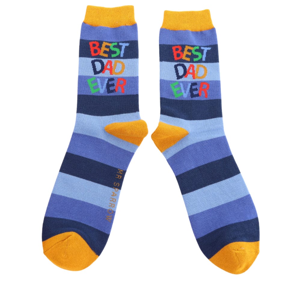 luscious scarves Socks Men's Bamboo Socks , Mr Heron, Best Dad Ever Design, Blue